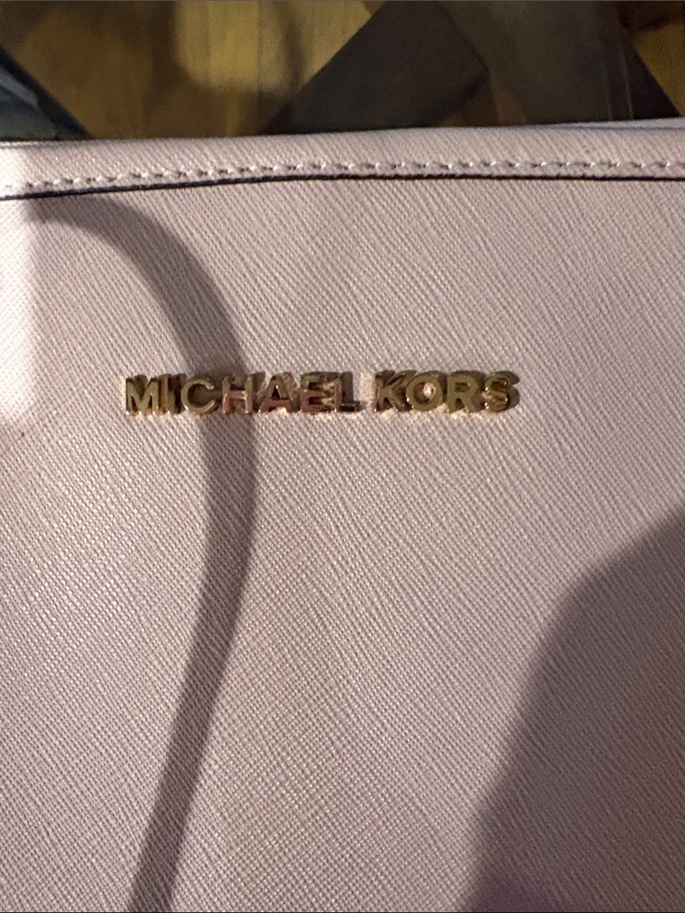 Michael Kors Pale Pink Saffiano Leather Tote with MK Charm - Picture 2 of 9